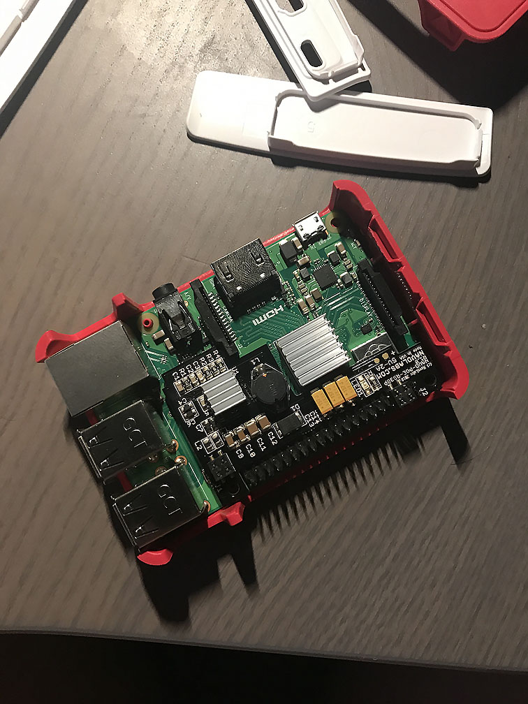 Raspberry Pi 3+ with micro POE HAT and heat-sink kit